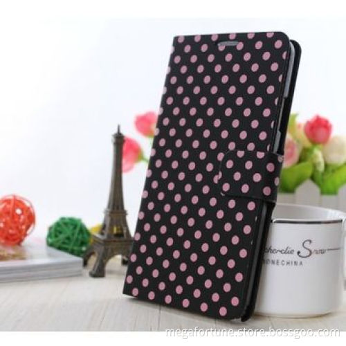 Polka-dot leather folio cardholder case for Samsung Galaxy S5/9600, manufacturer